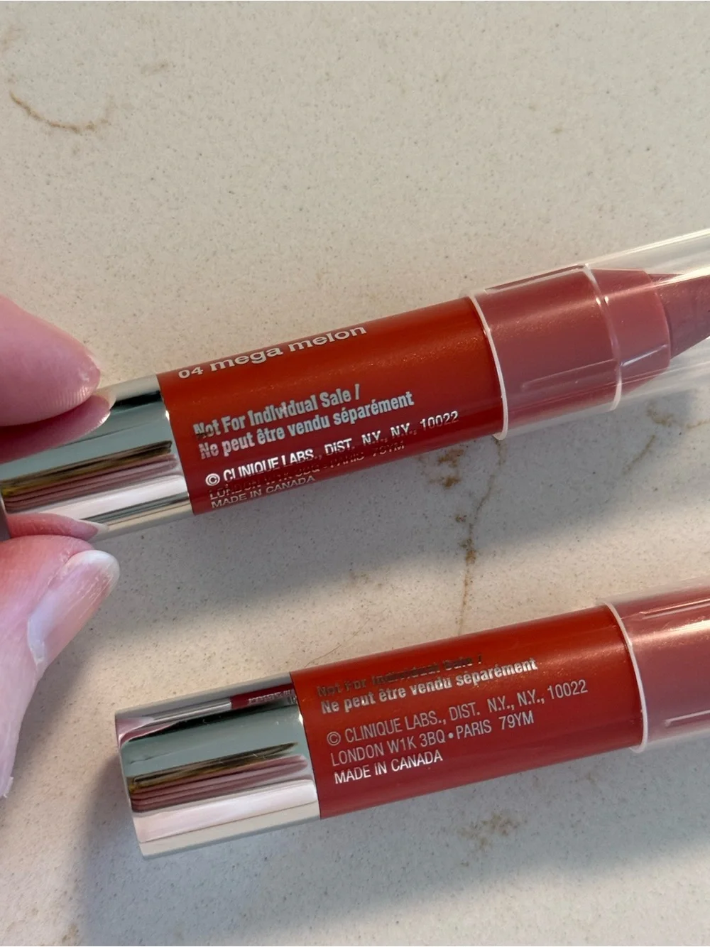Clinique Chubby Stick Moisturizing Lip Colour Balm Bundle of 2— Mega Melon
